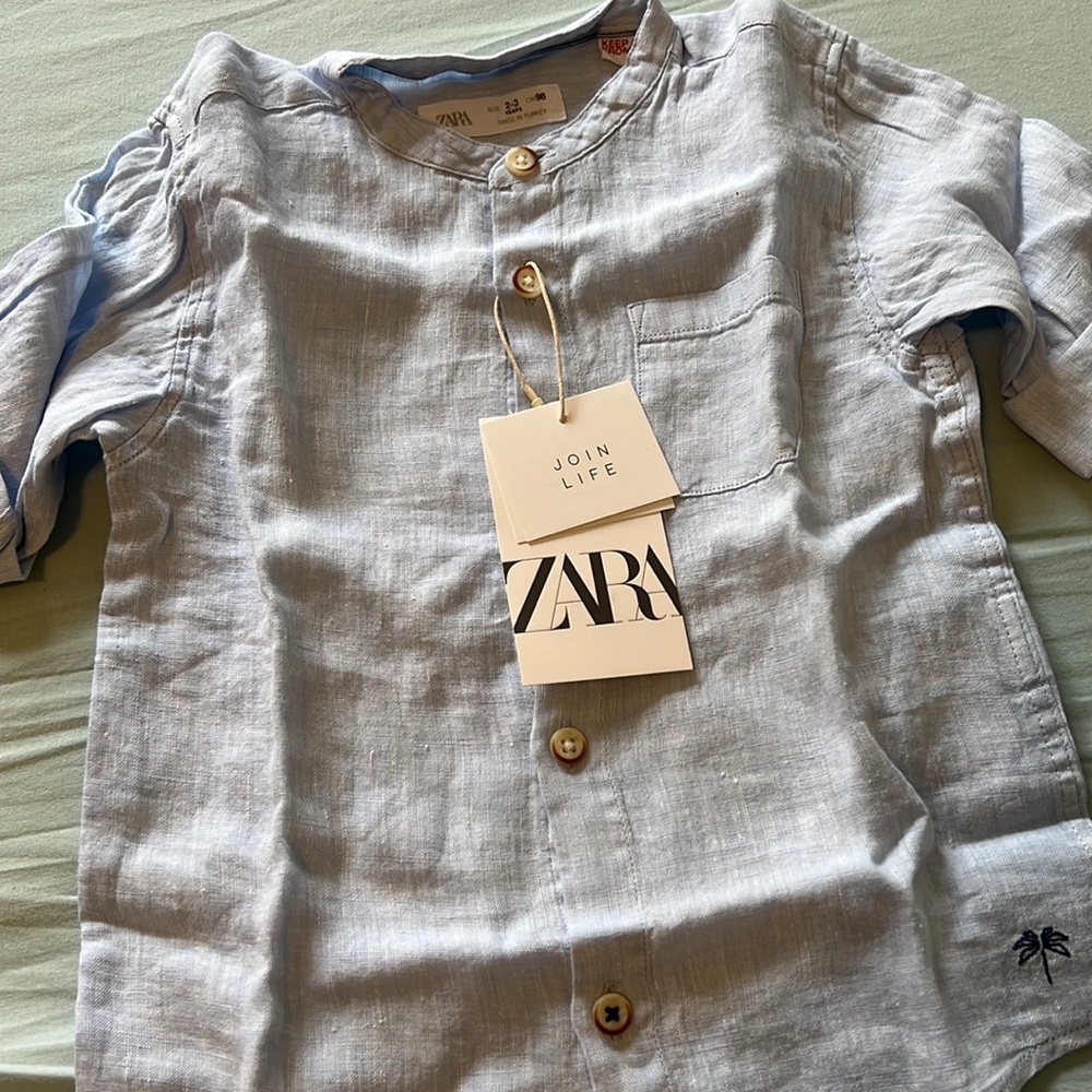 Zara linen boy shirt